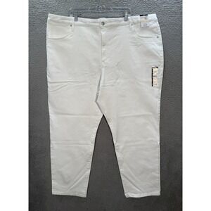Terra & Sky Jeans Womens 28W White Denim Straight Leg Stretch Preppy NEW